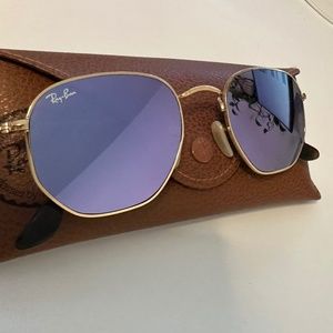 Ray-Ban Purple Mirror Hexagonal Sunglasses
